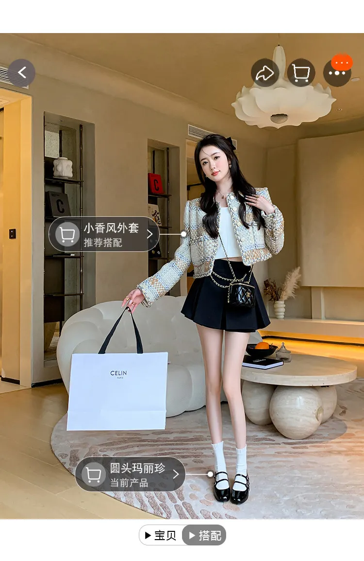 Spring and Autumn Round Toe Color Block Single Shoes Buckle Lambskin Patent Leather Silver Black Red Plus Size Fashion Women's Shoes 9-5h
