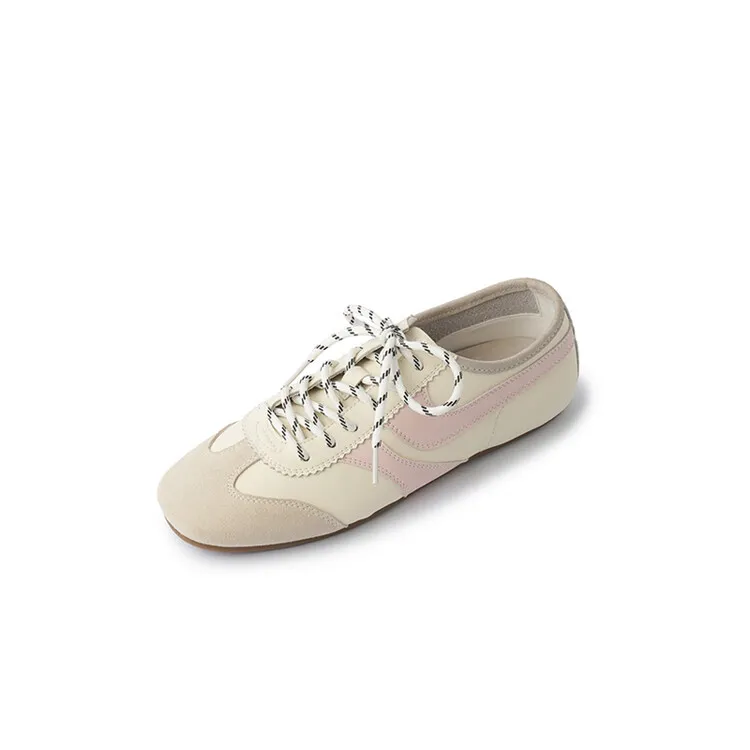 Agan shoes, women's popular retro green lace-up German training shoes, comfortable suede flat sneakers.