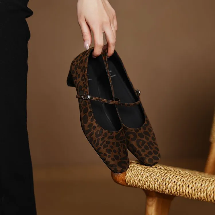 Spring square-toe chunky heel high-heeled low-cut single shoes with buckle, sheepskin fashion women's shoes 12-16b