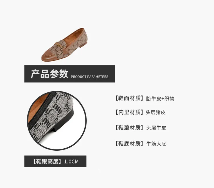 Denim patchwork loafers, deep-cut slip-on shoes, chunky heel, low heel, comfortable and simple fashion women's shoes