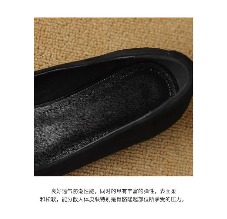 Spring Chunky Heel Mid-Heel Square Toe Low-Cut Slip-on Women's Shoes with Rhinestone Square Buckle 12-20c