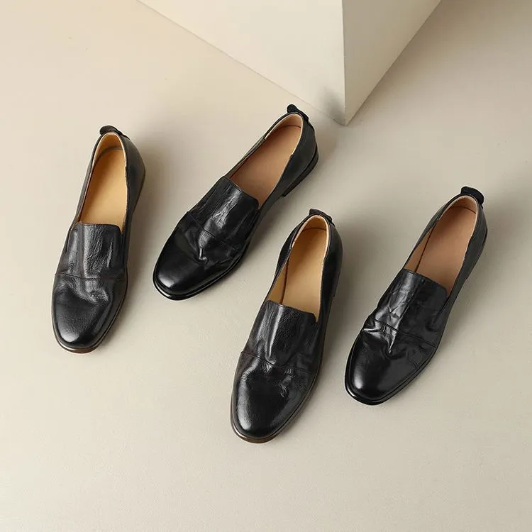 Slip-on lace-up style women's spring chunky heel mid-heel round toe deep-cut cowhide fashion shoes 1-15j