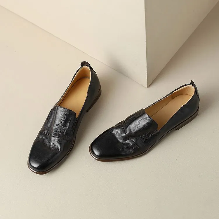 Slip-on lace-up style women's spring chunky heel mid-heel round toe deep-cut cowhide fashion shoes 1-15j