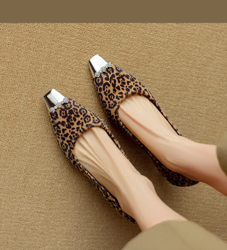 Spring square-toe, low-cut, stiletto heeled women's fashion shoes