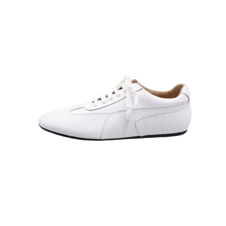 Spring round-toe lace-up flats, sheepskin fashion shoes, women's sheepskin shoes, white, pink, purple, 11-9c