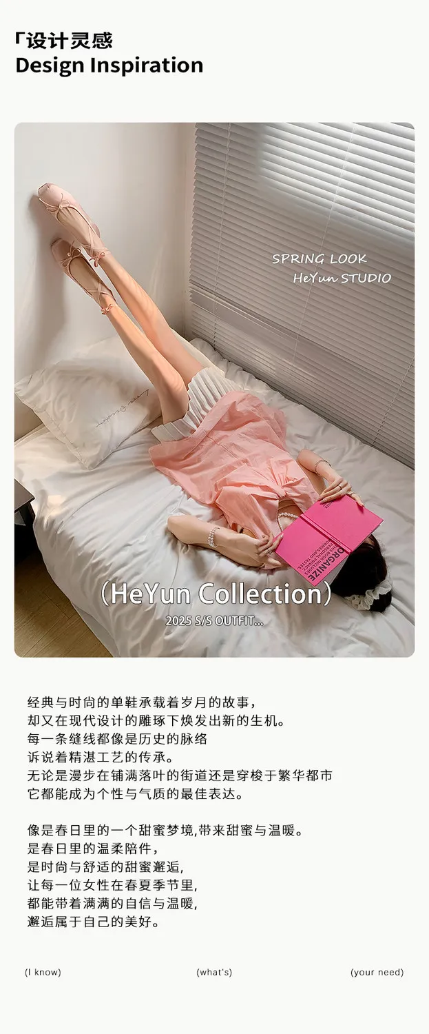 Spring and Autumn Square Toe Flat Shoes with Bow Knot, Pink and Gray Fashion Women's Shoes, Size 22-90