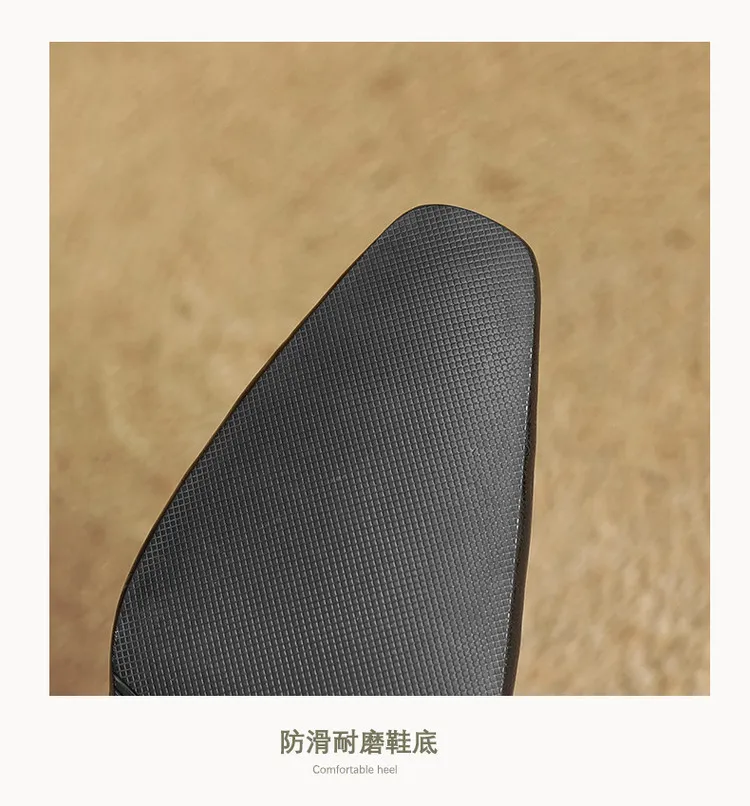 Spring square-toe chunky heel high-heeled buckle low-cut single shoes, sheepskin, black and brown fashion women's shoes