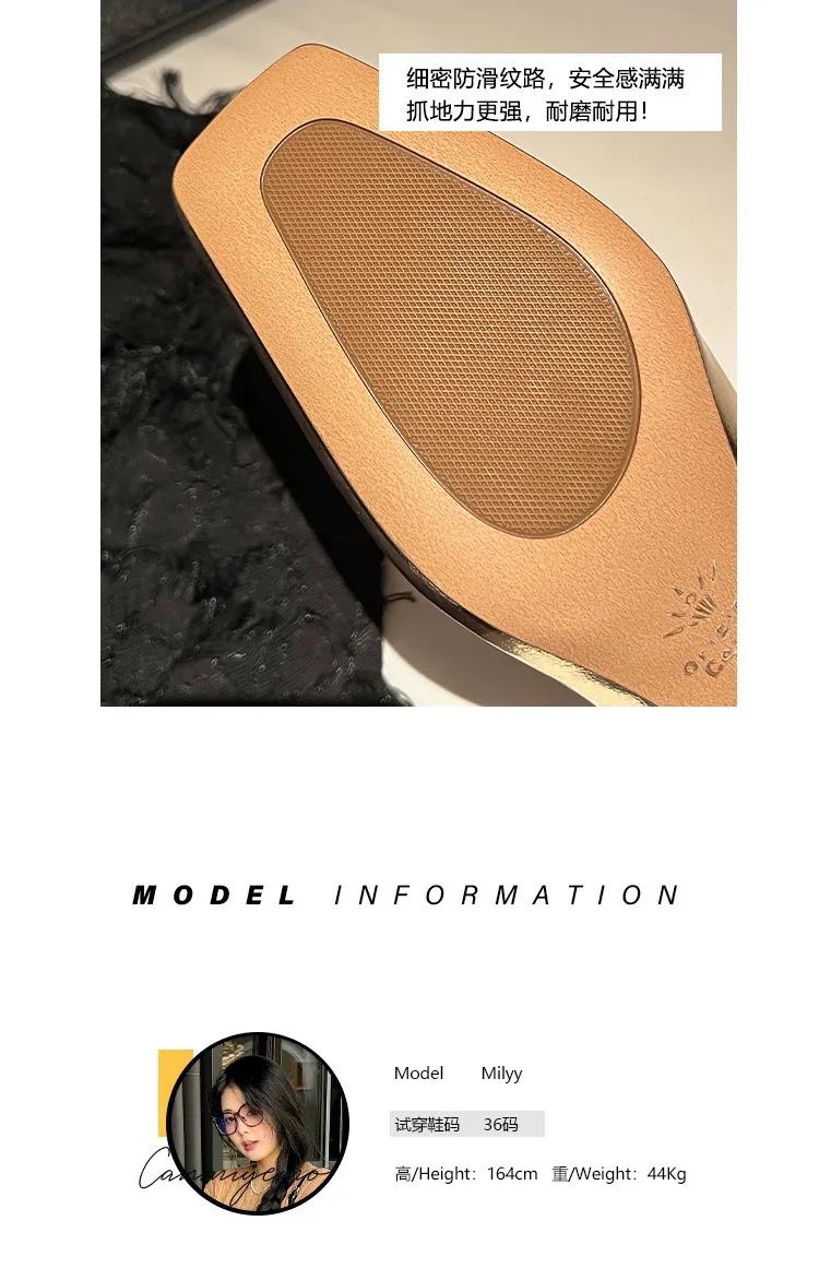 Gold and silver light luxury women's shoes, spring and autumn style, niche design, square toe, chunky heel, French style single shoes for women.