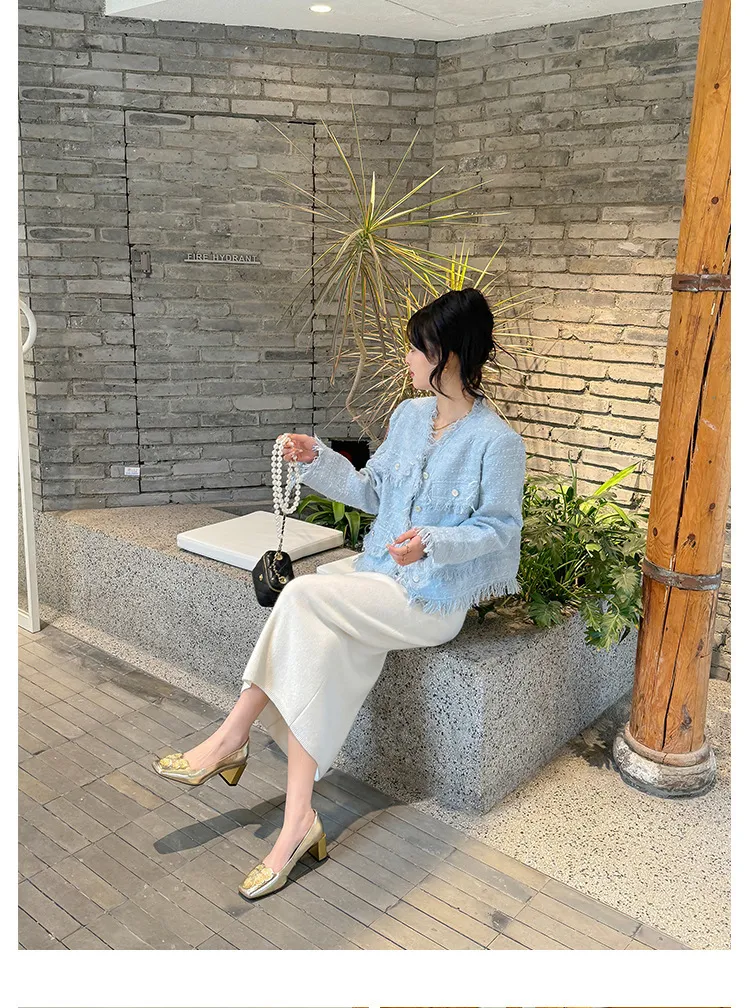 Gold and silver light luxury women's shoes, spring and autumn style, niche design, square toe, chunky heel, French style single shoes for women.