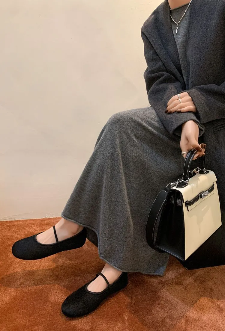 Spring round-toe flat heel low-cut single shoes, black and burgundy comfortable women's shoes