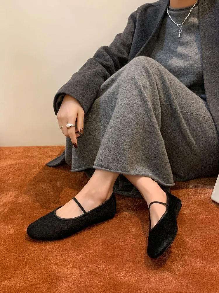 Spring round-toe flat heel low-cut single shoes, black and burgundy comfortable women's shoes