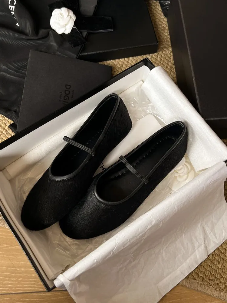Spring round-toe flat heel low-cut single shoes, black and burgundy comfortable women's shoes