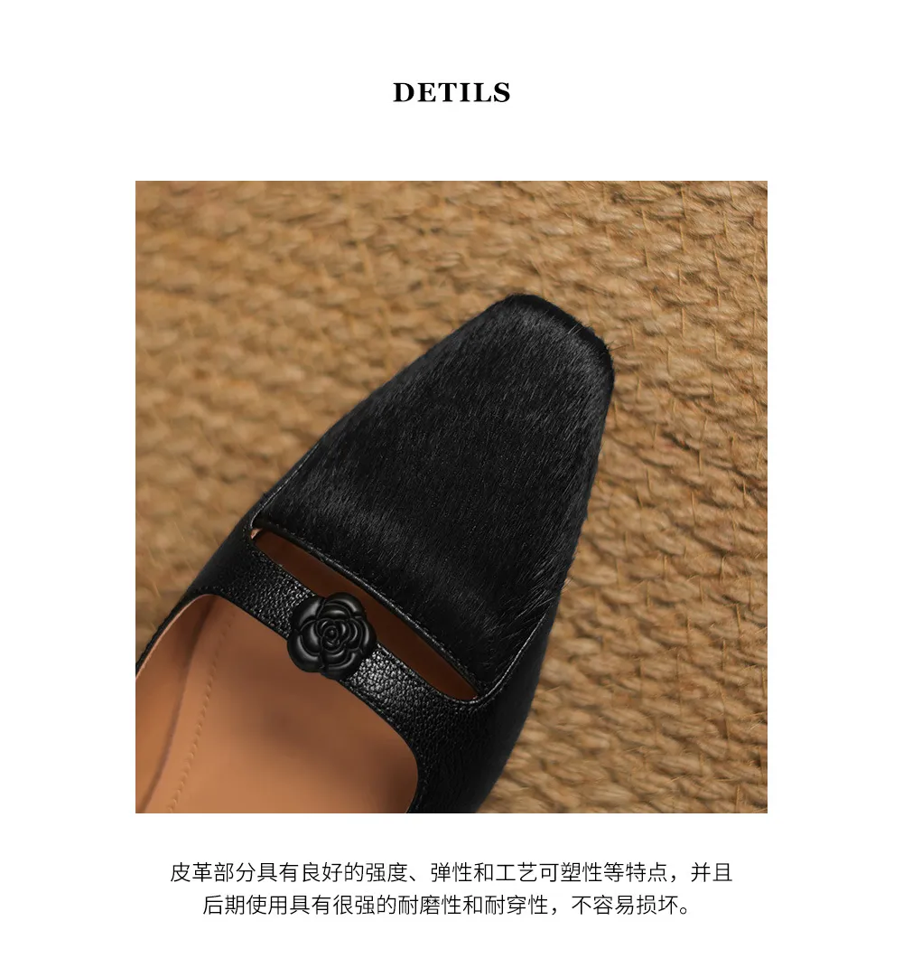Spring/Summer Wedge Heel Square Toe Low-Cut Sheepskin Fashionable Classic Women's Shoes in Black and Brown