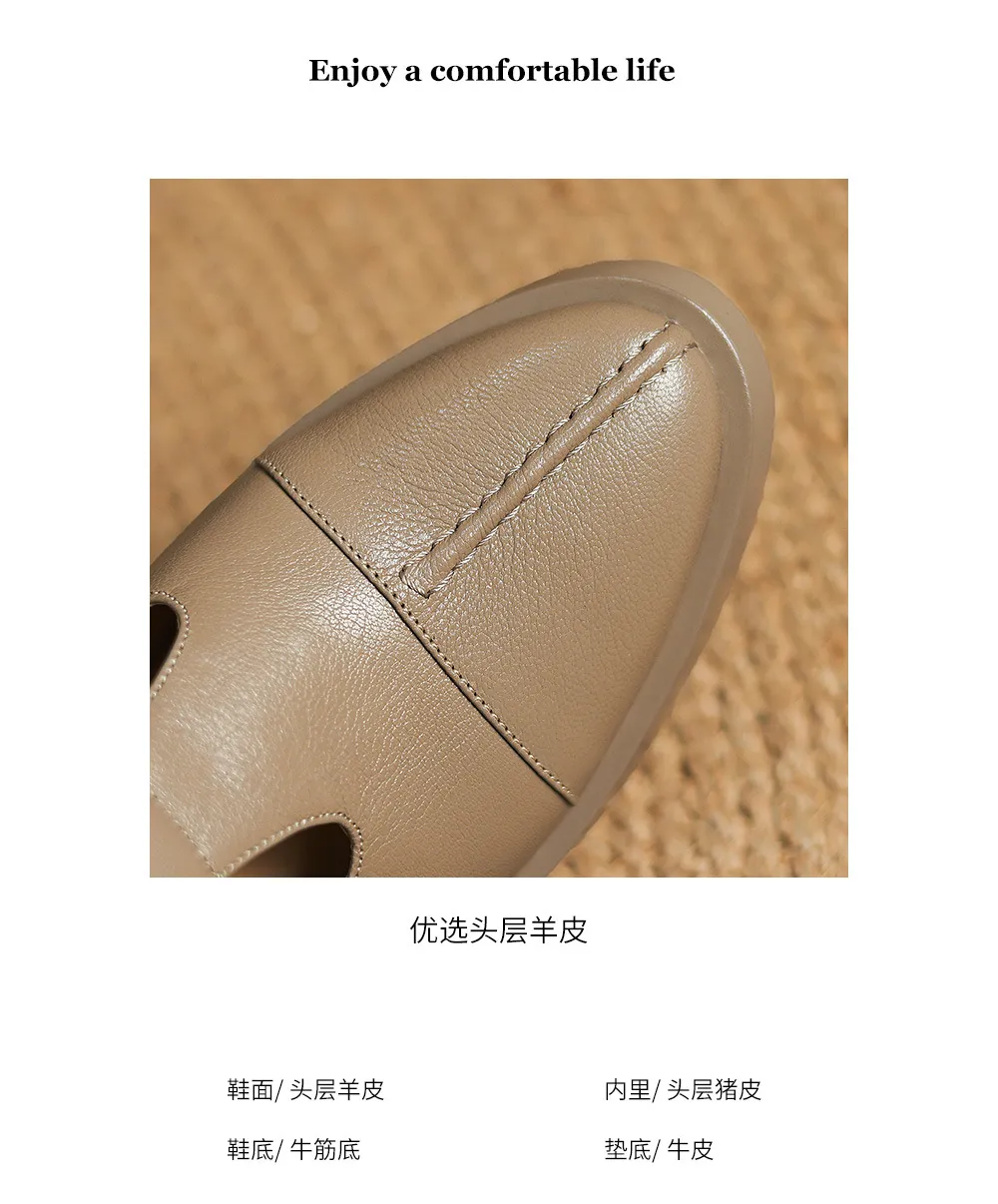 Spring/Summer Women's Round Toe Chunky Heel High Heel Buckle Shoes Comfortable and Soft Sheepskin Women's Shoes