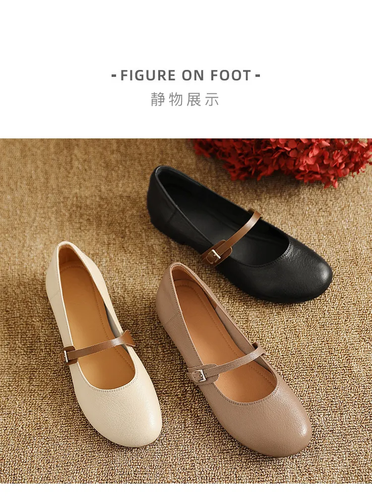 Spring/Summer Round Toe Flat Shoes, Sheepskin Color Block, Low Heel, Fashion Women's Shoes
