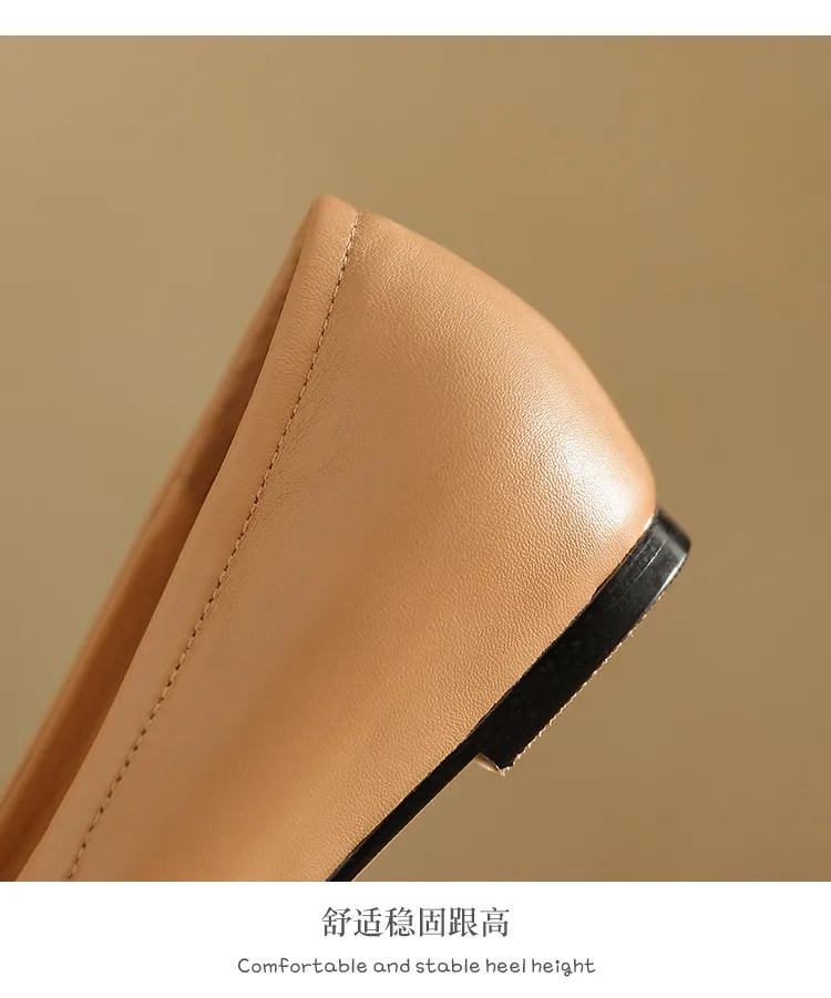 Spring/Summer Square-Toe Flats with Bow Knot, Low-Cut Wedge Heel, Sheepskin Women's Shoes, Lightweight and Soft Oversized Shoes