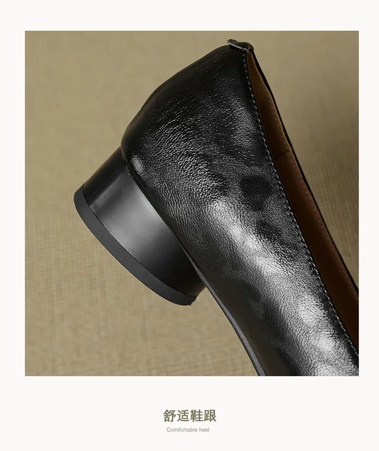 Spring/Summer low-cut square-toe fashion women's shoes, chunky heel, mid-heel, gold and black, sizes 22-25f