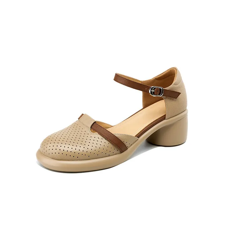Spring/Summer Sandals, Chunky Heel, High Heel, Platform, Round Toe, Color Block Fashion Shoes, Women's Size 33-18b