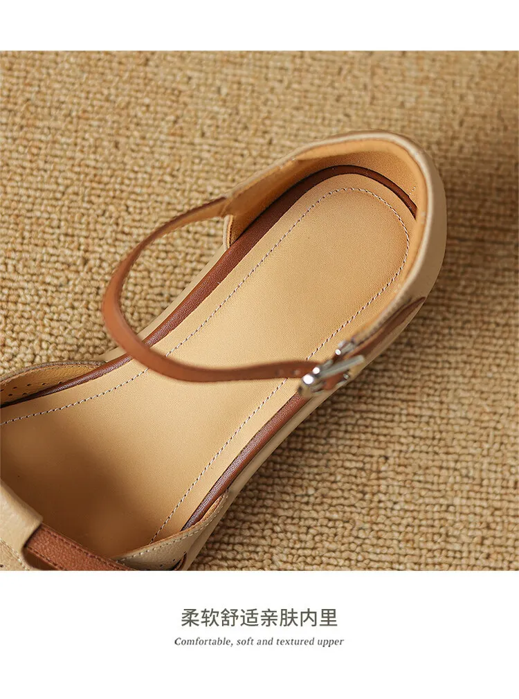 Spring/Summer Sandals, Chunky Heel, High Heel, Platform, Round Toe, Color Block Fashion Shoes, Women's Size 33-18b