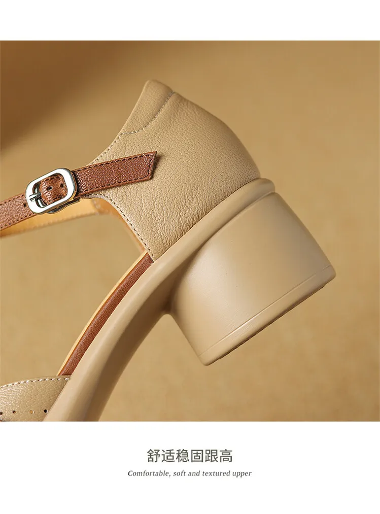 Spring/Summer Sandals, Chunky Heel, High Heel, Platform, Round Toe, Color Block Fashion Shoes, Women's Size 33-18b
