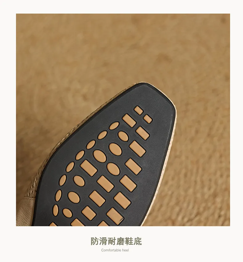 Summer single shoes, square toe, hollowed-out, chunky heel, high-heeled fashion women's shoes, off-white and black.