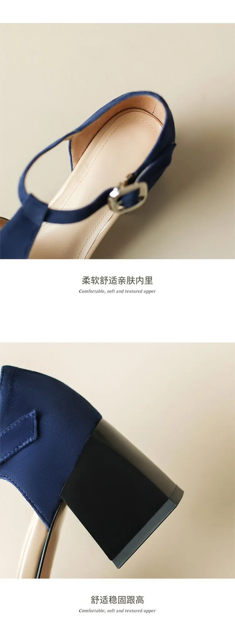 Women's hollowed-out pig cage shoes, trendy spring and summer genuine leather high-heeled sandals, chunky heels, color-blocked T-strap high and low heels.