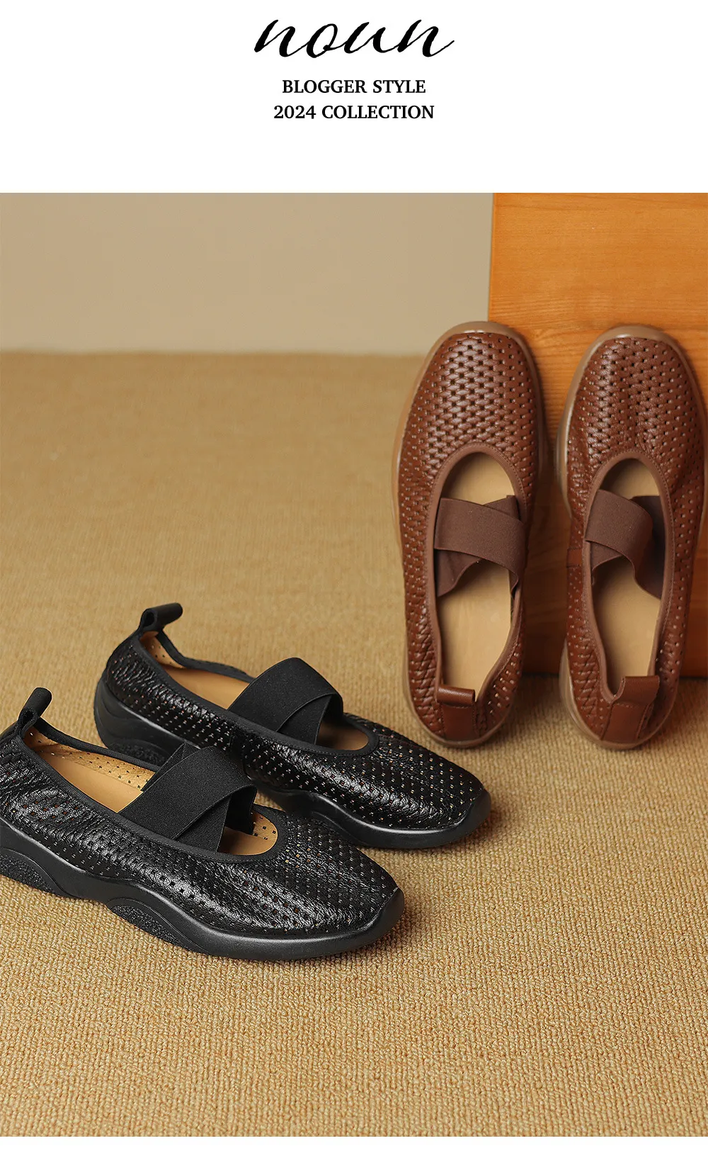 Spring/Summer Openwork Sandals, Round Toe, Sheepskin Casual Comfort Women's Shoes