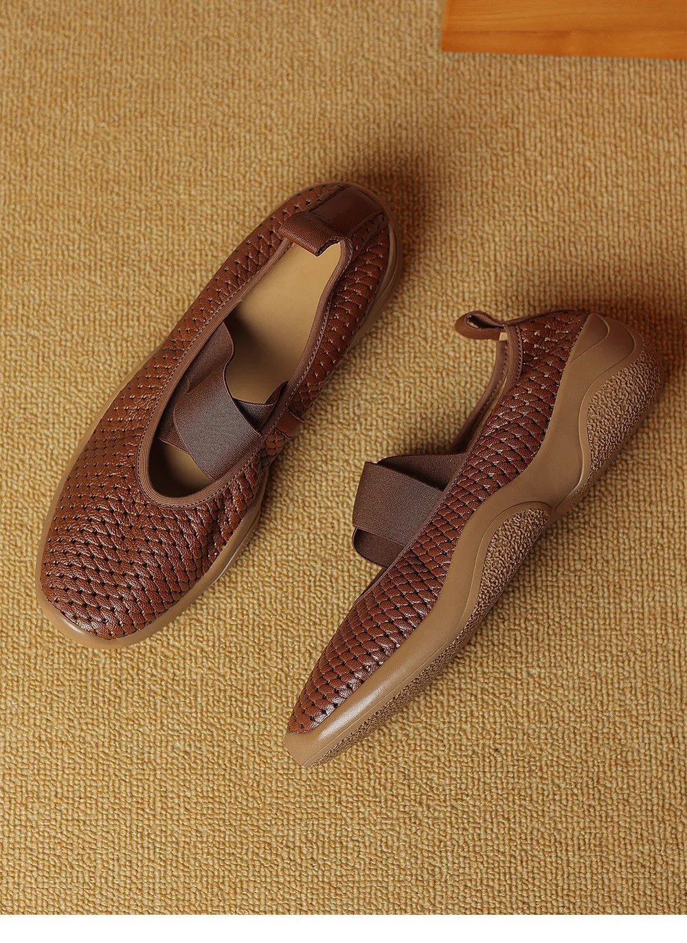 Spring/Summer Openwork Sandals, Round Toe, Sheepskin Casual Comfort Women's Shoes