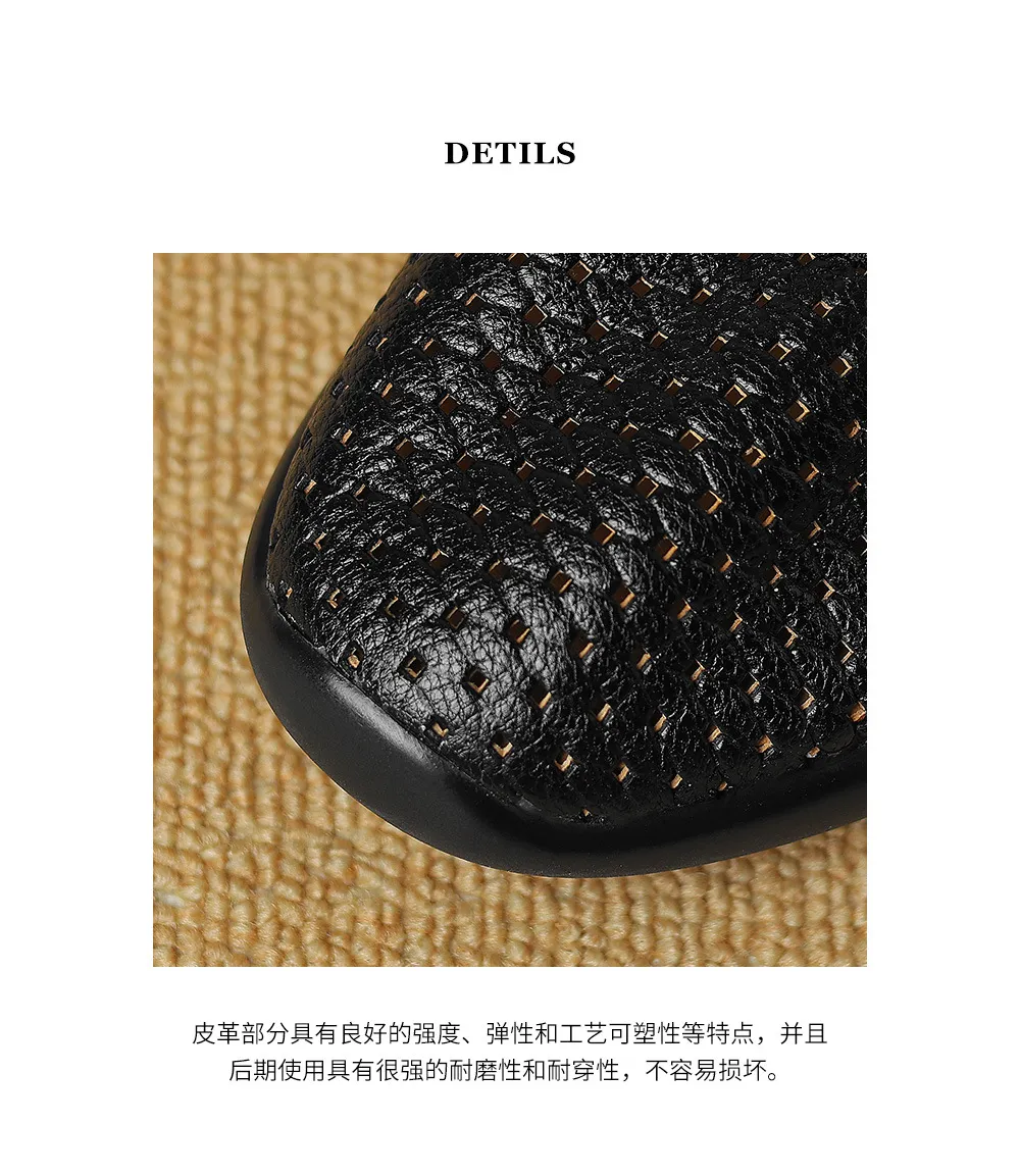 Spring/Summer Openwork Sandals, Round Toe, Sheepskin Casual Comfort Women's Shoes