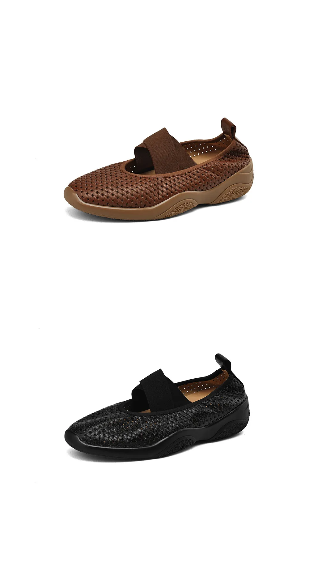 Spring/Summer Openwork Sandals, Round Toe, Sheepskin Casual Comfort Women's Shoes