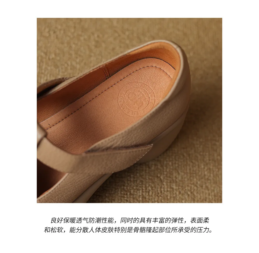 Spring and Autumn Single Shoes, Thick-Soled Chunky Heel High-Heeled Sheepskin Fashion Women's Shoes, Black and Apricot