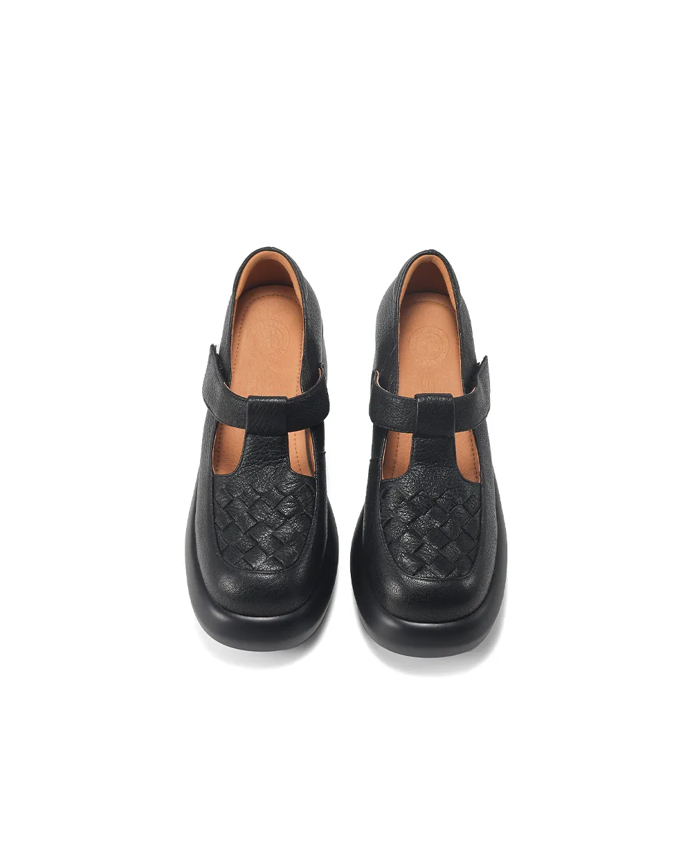 Spring and Autumn Single Shoes, Thick-Soled Chunky Heel High-Heeled Sheepskin Fashion Women's Shoes, Black and Apricot