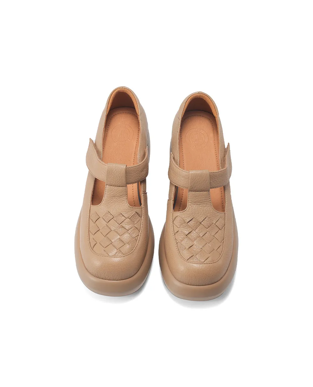 Spring and Autumn Single Shoes, Thick-Soled Chunky Heel High-Heeled Sheepskin Fashion Women's Shoes, Black and Apricot