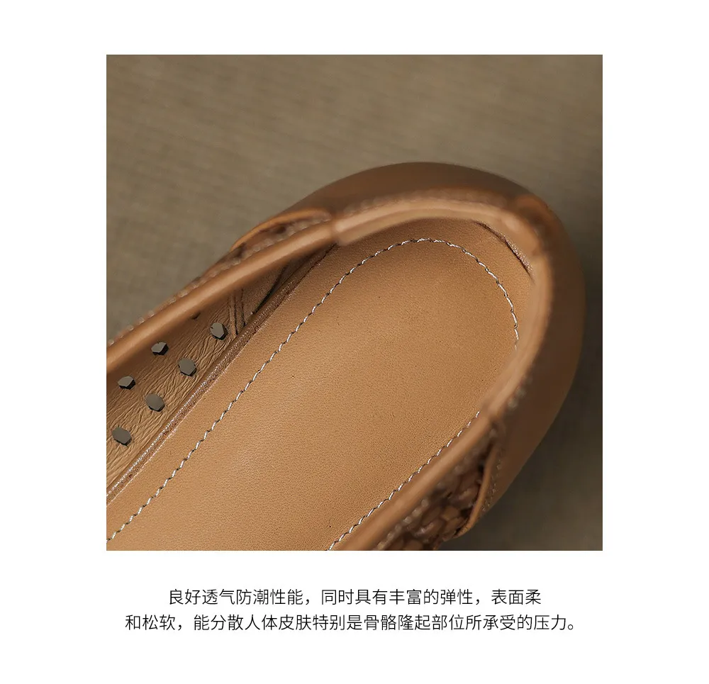 Our top-selling spring/summer style square-toe chunky heel women's shoes with hollowed-out solid color and comfortable cowhide leather.