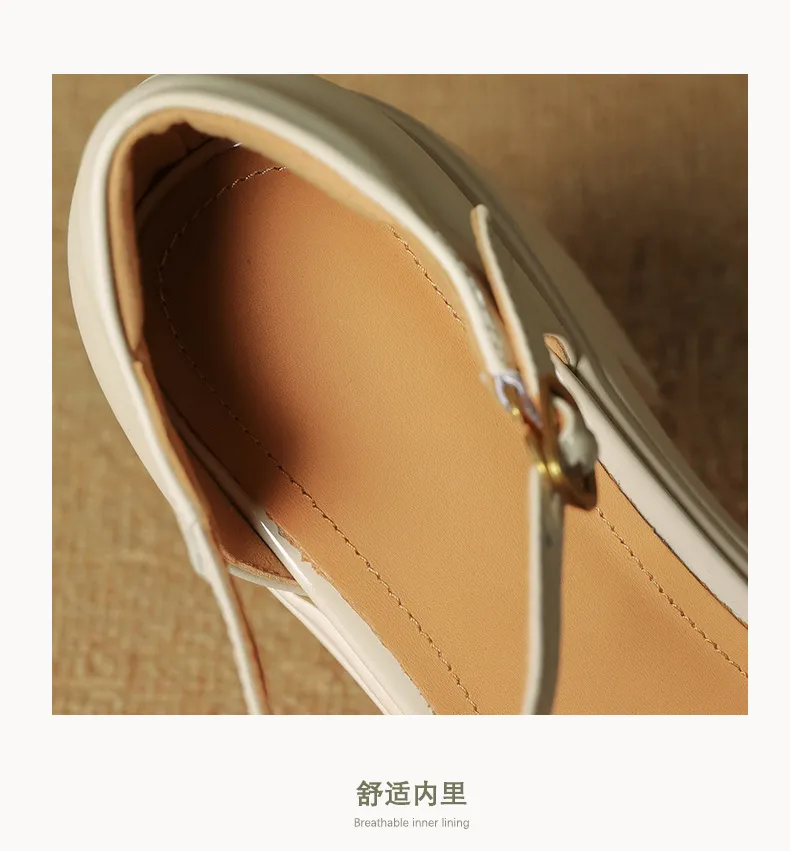 Spring/Summer Buckle Sandals, Thick Sole, Chunky Heel, High Heel, Round Toe, Comfortable Women's Shoes
