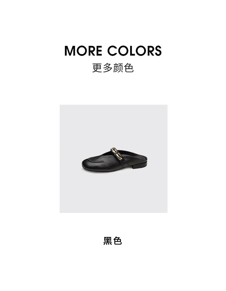 One pair of 2.5cm low-heeled, stylish flat sandals with gold and silver buckles, made of soft top-grain cowhide and lined with sheepskin.