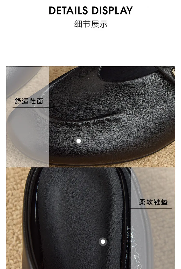 One pair of 2.5cm low-heeled, stylish flat sandals with gold and silver buckles, made of soft top-grain cowhide and lined with sheepskin.