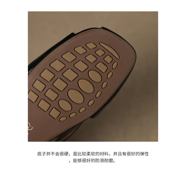 A pair of square-toe slippers, fashionable spring/summer style, made of sheepskin, half-length slippers, comfortable and soft, closed-toe women's shoes.