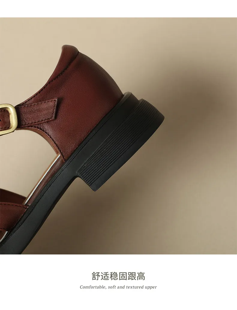 Summer retro French-style closed-toe women's shoes, plus sizes 34-39, 40, 41, 42, Roman sandals
