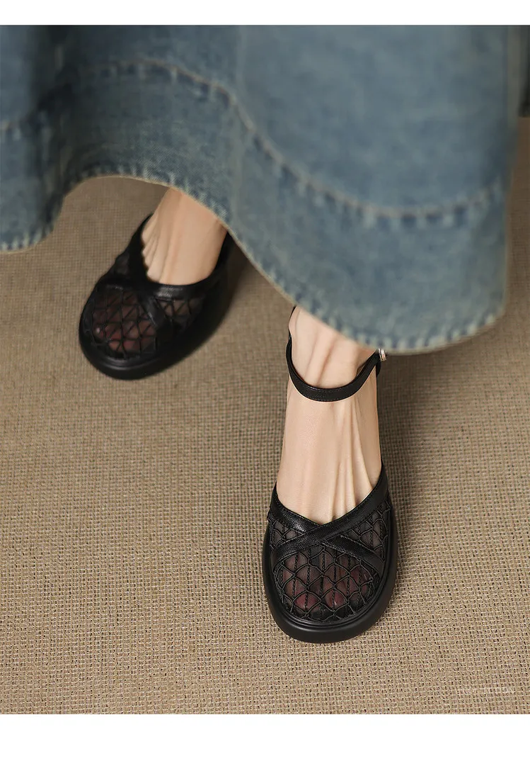 Spring/Summer Platform Chunky Heel High-Heel Buckled Sandals Sheepskin Fashion Women's Shoes 5-13d