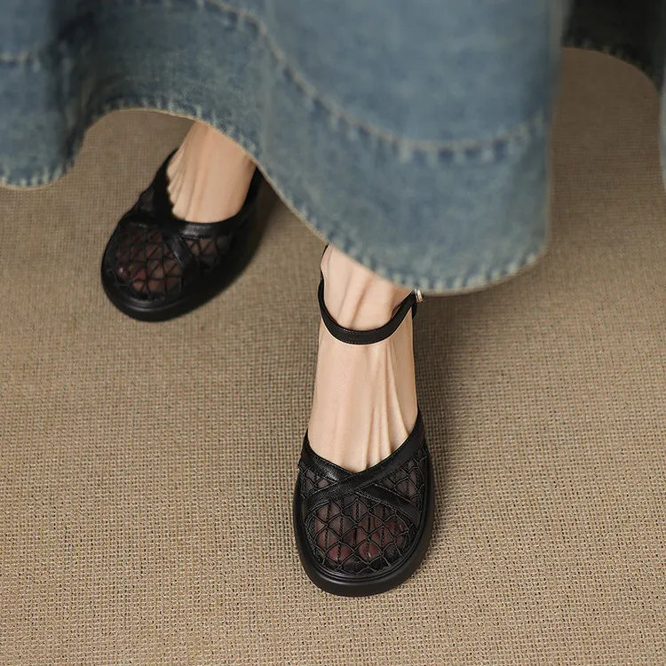 Spring/Summer Platform Chunky Heel High-Heel Buckled Sandals Sheepskin Fashion Women's Shoes 5-13d