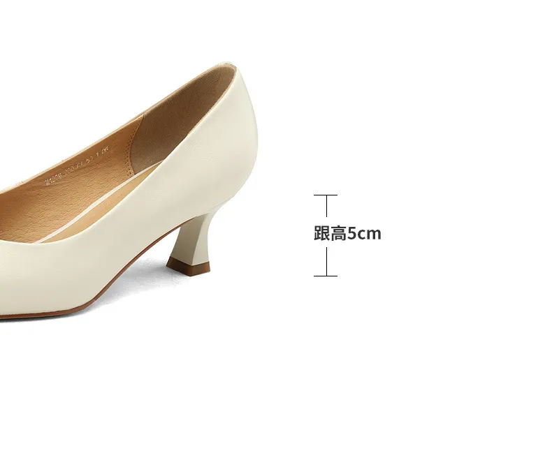 Spring and Autumn Square Toe Slip-on Sheepskin Stiletto High Heels Fashion Women's Shoes