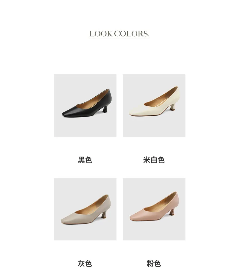 Spring and Autumn Square Toe Slip-on Sheepskin Stiletto High Heels Fashion Women's Shoes