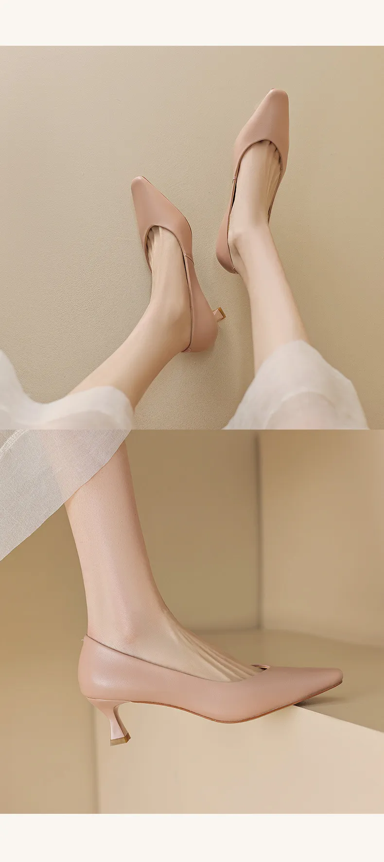 Spring and Autumn Square Toe Slip-on Sheepskin Stiletto High Heels Fashion Women's Shoes