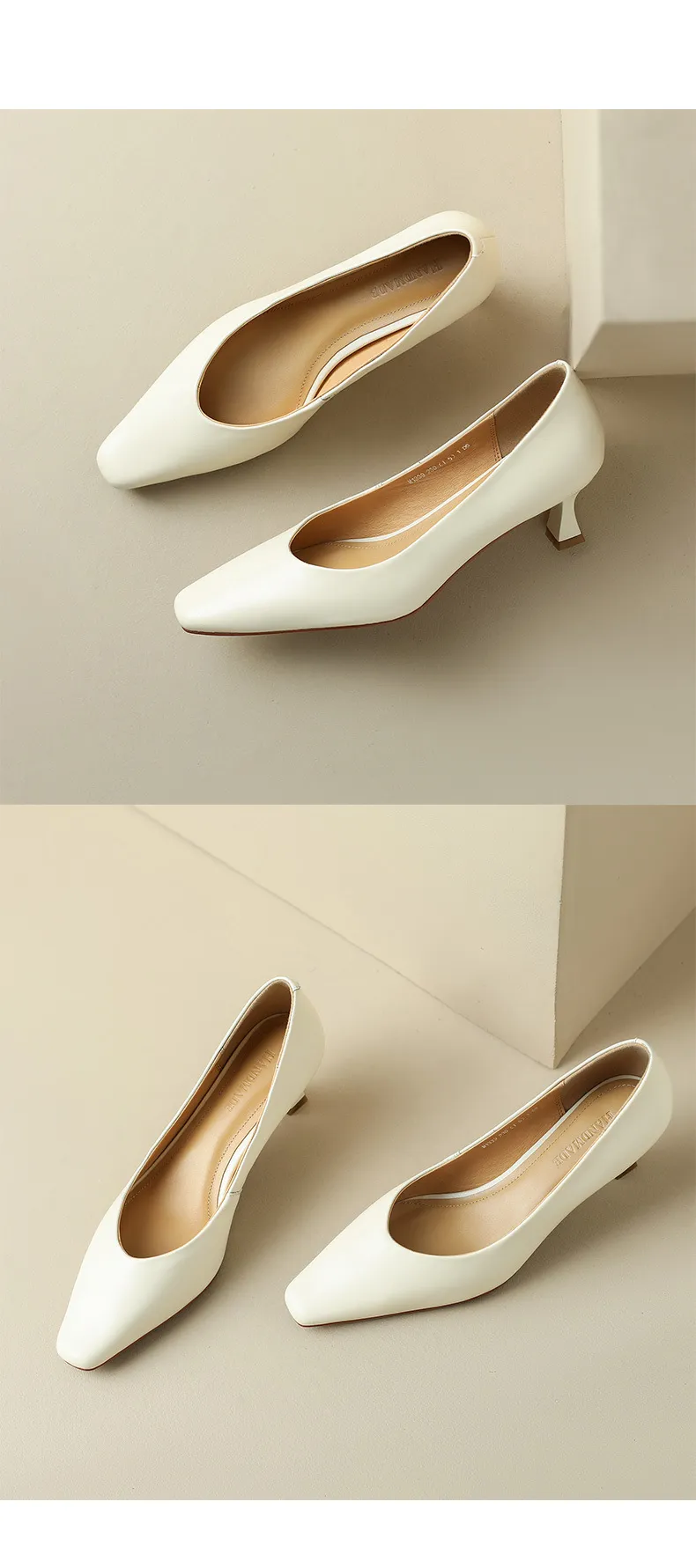 Spring and Autumn Square Toe Slip-on Sheepskin Stiletto High Heels Fashion Women's Shoes