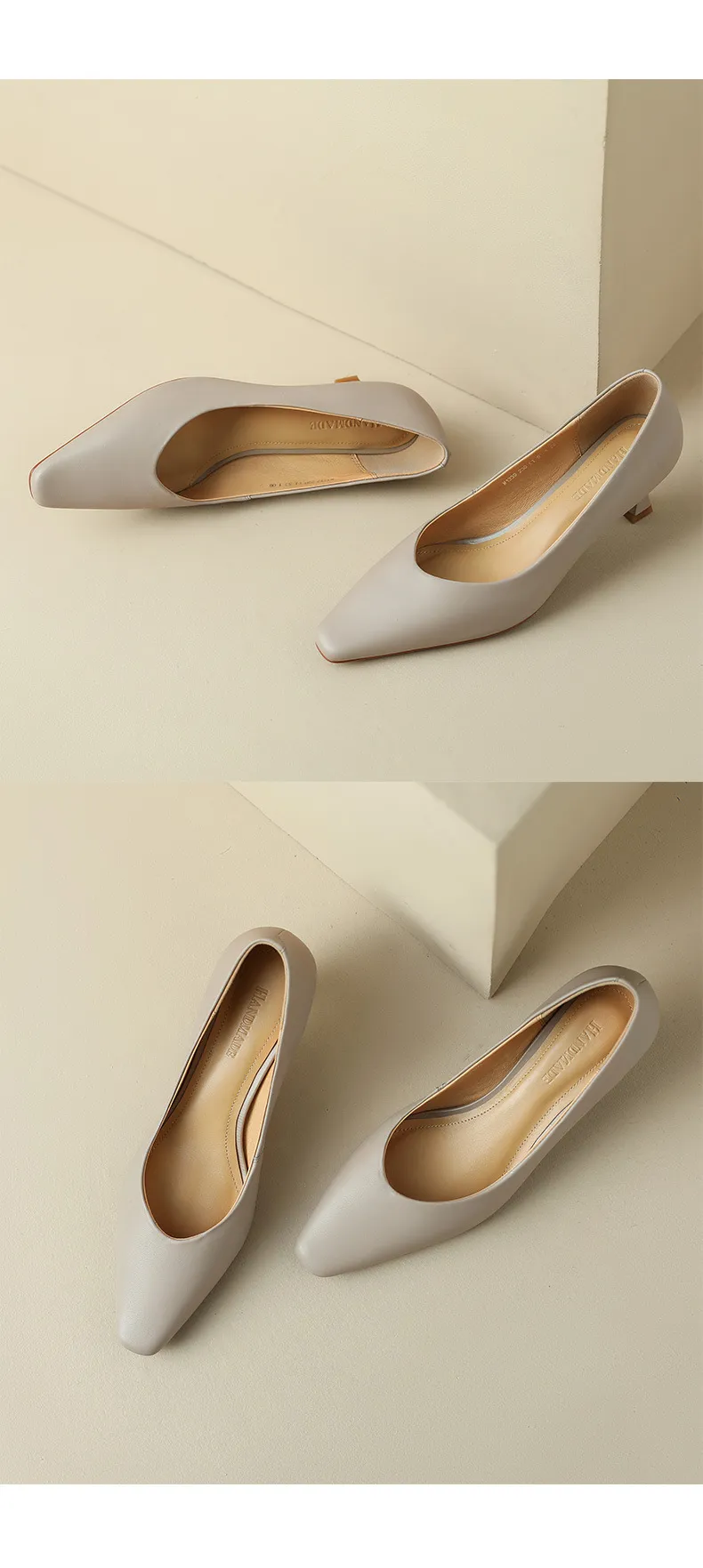 Spring and Autumn Square Toe Slip-on Sheepskin Stiletto High Heels Fashion Women's Shoes
