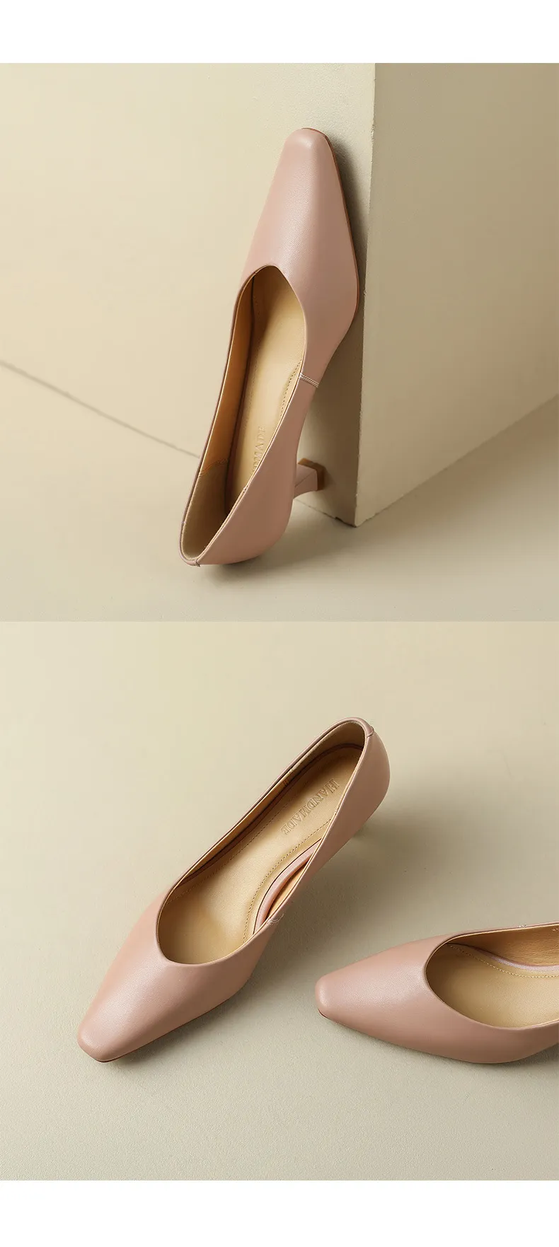 Spring and Autumn Square Toe Slip-on Sheepskin Stiletto High Heels Fashion Women's Shoes