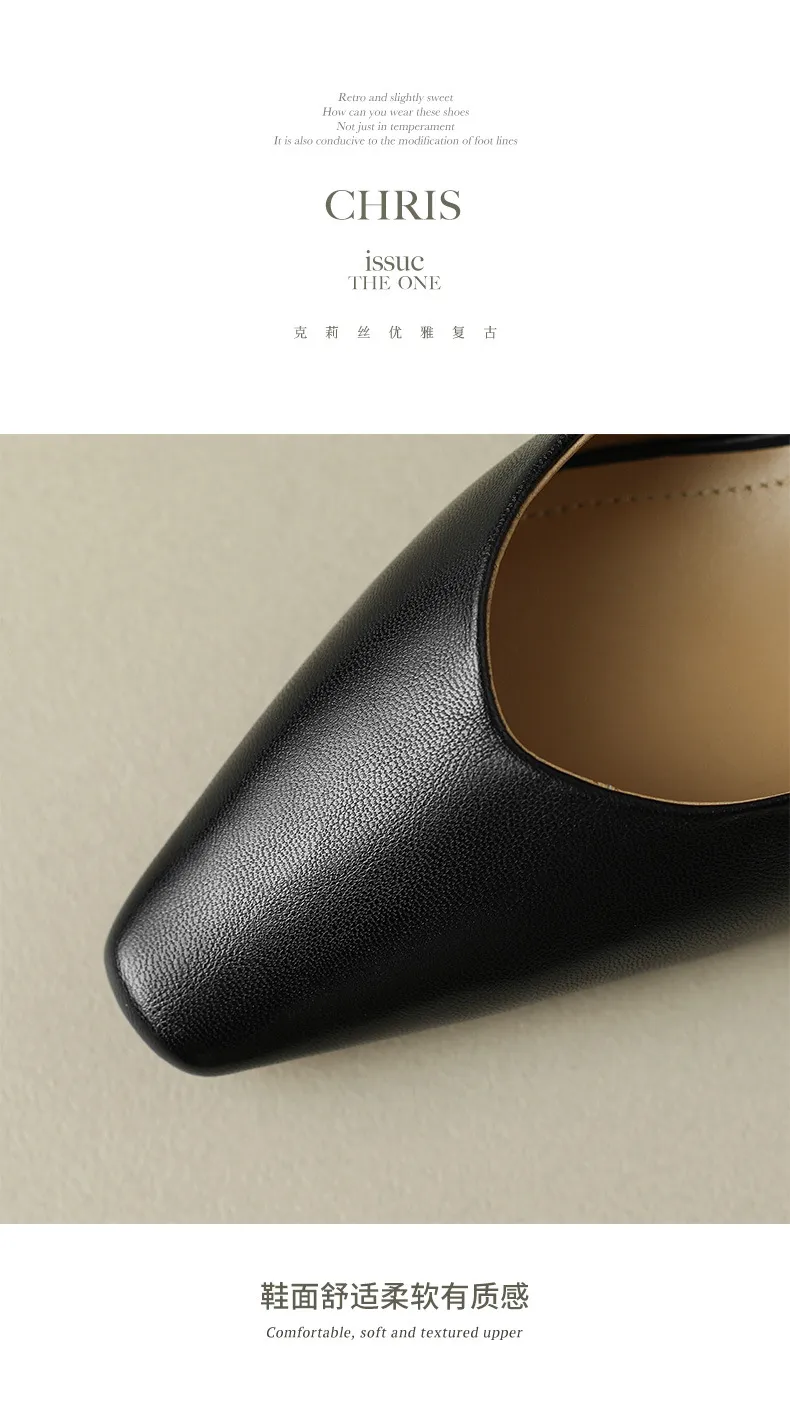 Spring and Autumn Square Toe Slip-on Sheepskin Stiletto High Heels Fashion Women's Shoes