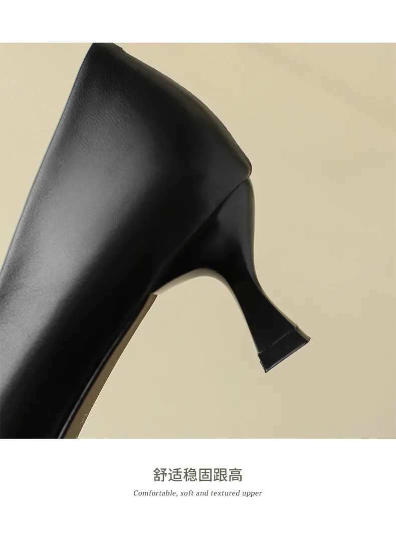 Spring and Autumn Square Toe Slip-on Sheepskin Stiletto High Heels Fashion Women's Shoes