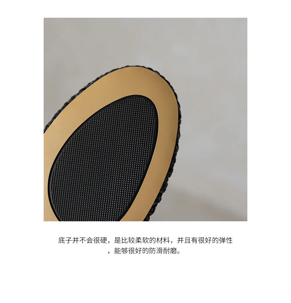 Woven women's shoes with one-strap openwork dance shoes, fashionable sandals, flat ballet flats